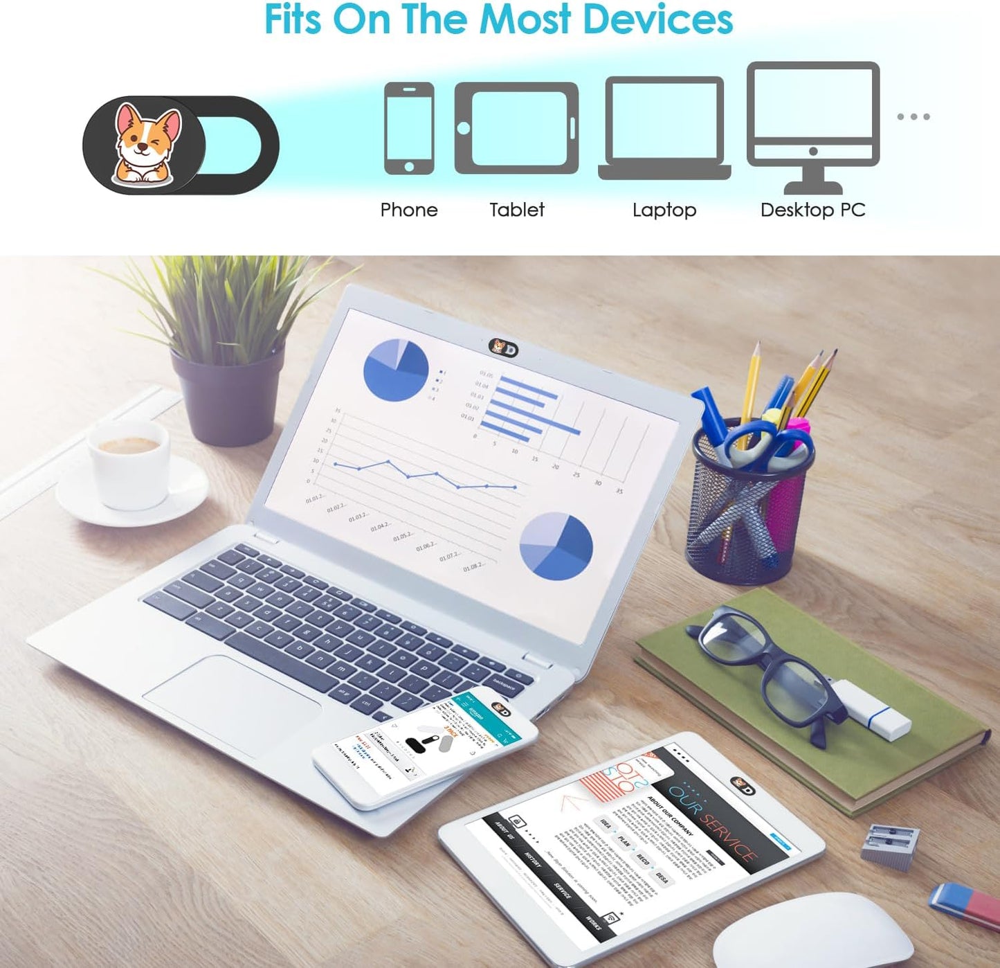 HKDGYHON Webcam Cover, 0.02 inch Laptop Camera Cover, Cute Accessories for Laptop PC iPhone iPad iMac MacBook Pro Air Computer Smartphone Tablet, Camera Cover Slide, Privacy Web Camera Protection