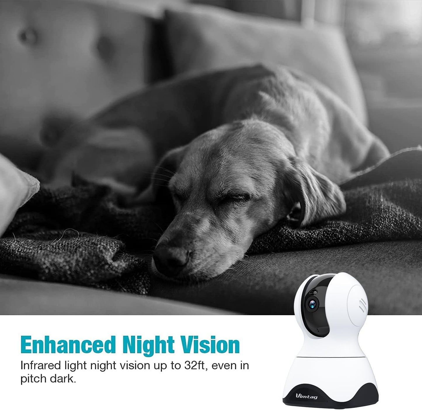 2.5K Security Camera Indoor, 360° Cameras for Home Security, 5G/2.4G WiFi Pet/Dog/Baby/Nanny/Cat Monitor Camera with Phone app, 2-Way Audio, Night Vision, 24/7 SD Card Storage, Cloud, Works with Alexa
