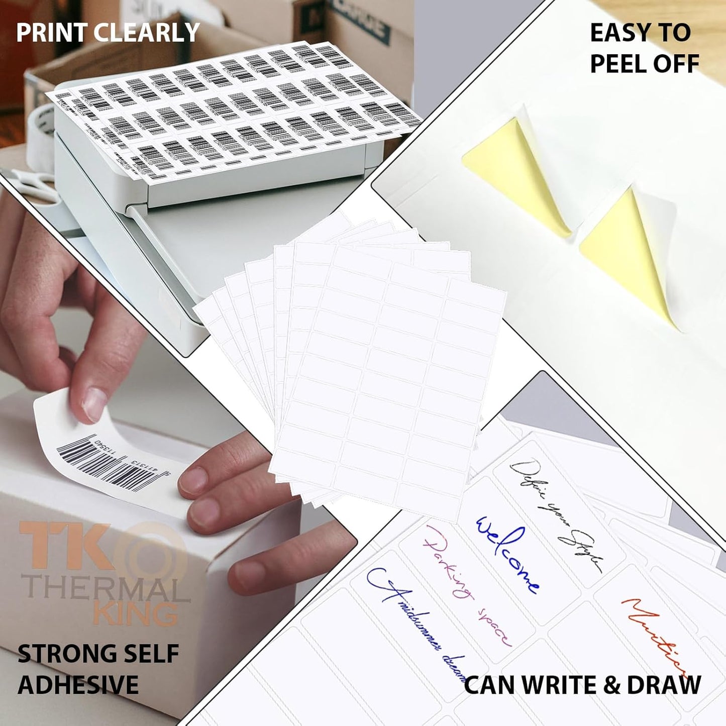 1" x 2-5/8" 100 Sheets Easy Peel White Blank Sticker Mailing Shipping Address 3,000 Labels (30 Labels/Sheet)