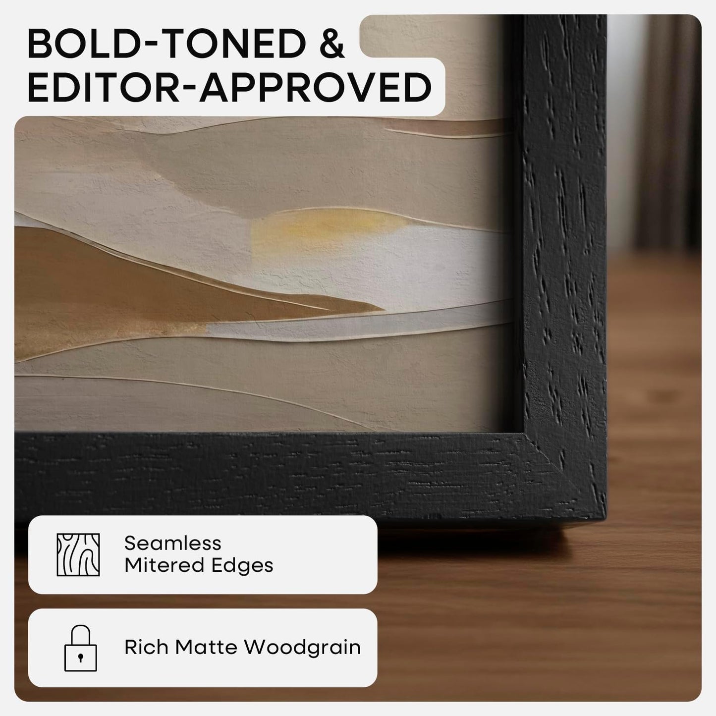 Homeforia 20x30 Black Wood Frame, High End Oak 20x30 Wooden Picture Frames with Mat 16x24 Photo, 20 x 30 Poster Frame Matted to 16 by 24 Print, 30x20 Hanging Frames, Tempered Glass, Wall Kit, Set of 2