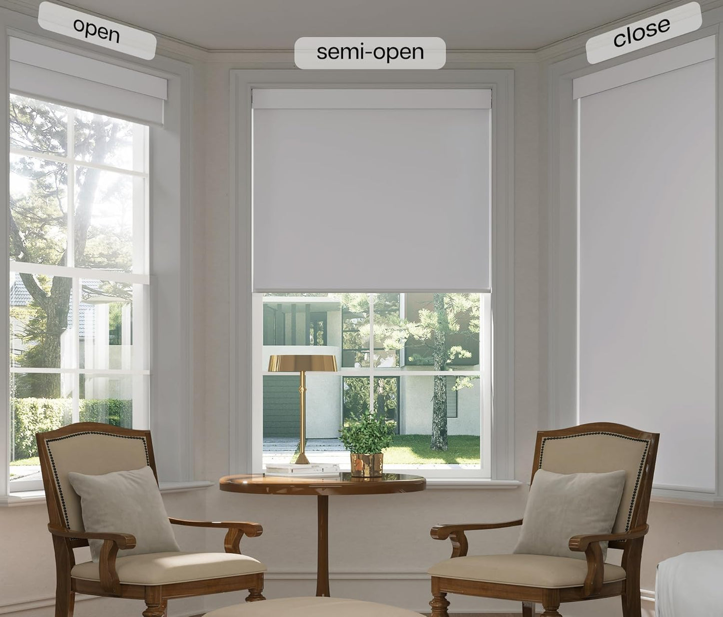 LazBlinds No Drill Blinds for Indoor Windows, Blackout Roller Shades, Cordless Window Blackout Blinds, Thermal Insulated Fabric UV Protection for Home and Office, 33.5" W x 72" H, White