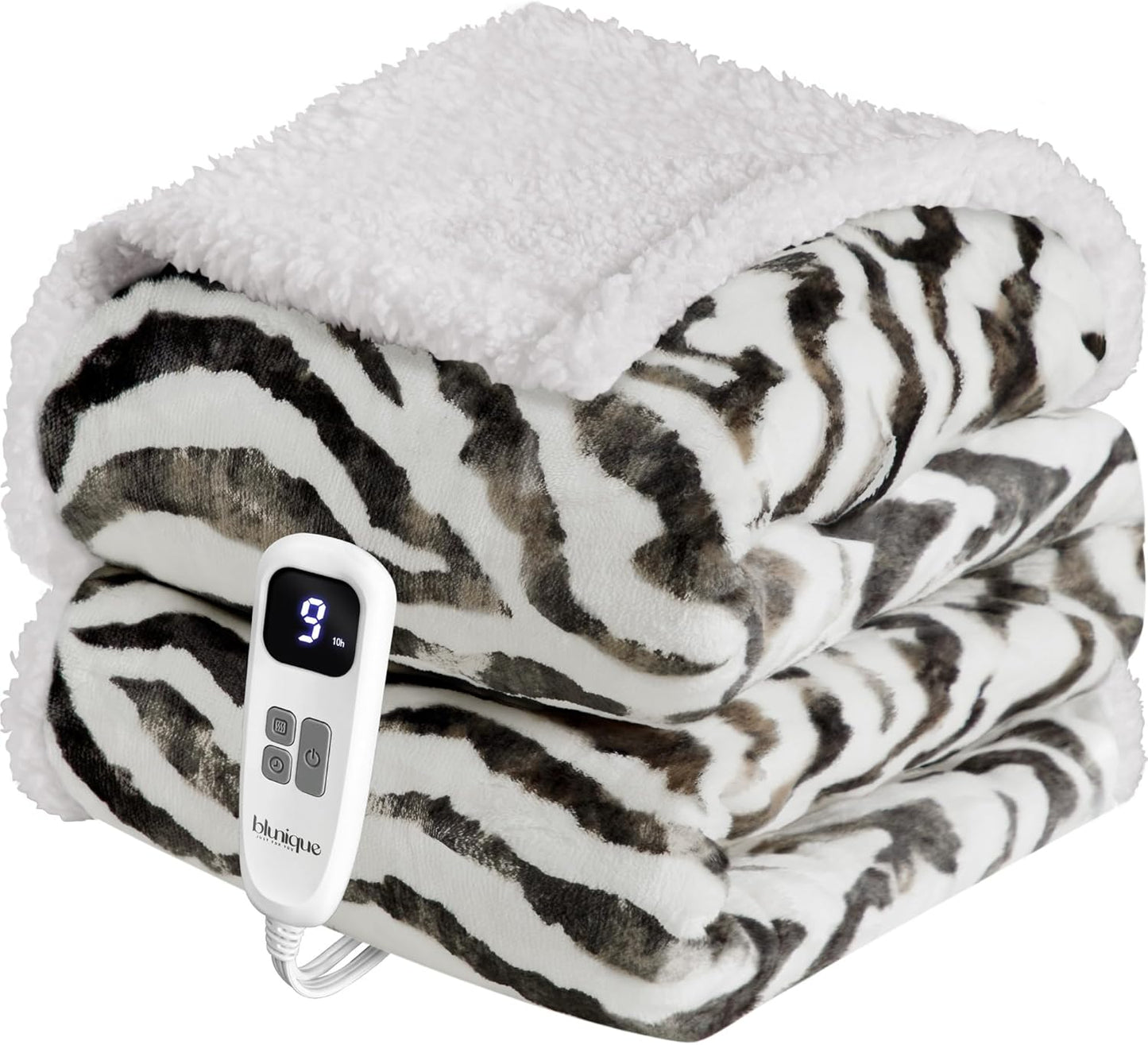 Heated Blanket Throw Electric Blanket – Fast Heating Blanket with 10 Heat Settings & 10 Hours Auto Off, Cozy Soft Fleece Sherpa, Washable, Warm Gifts for Grandma