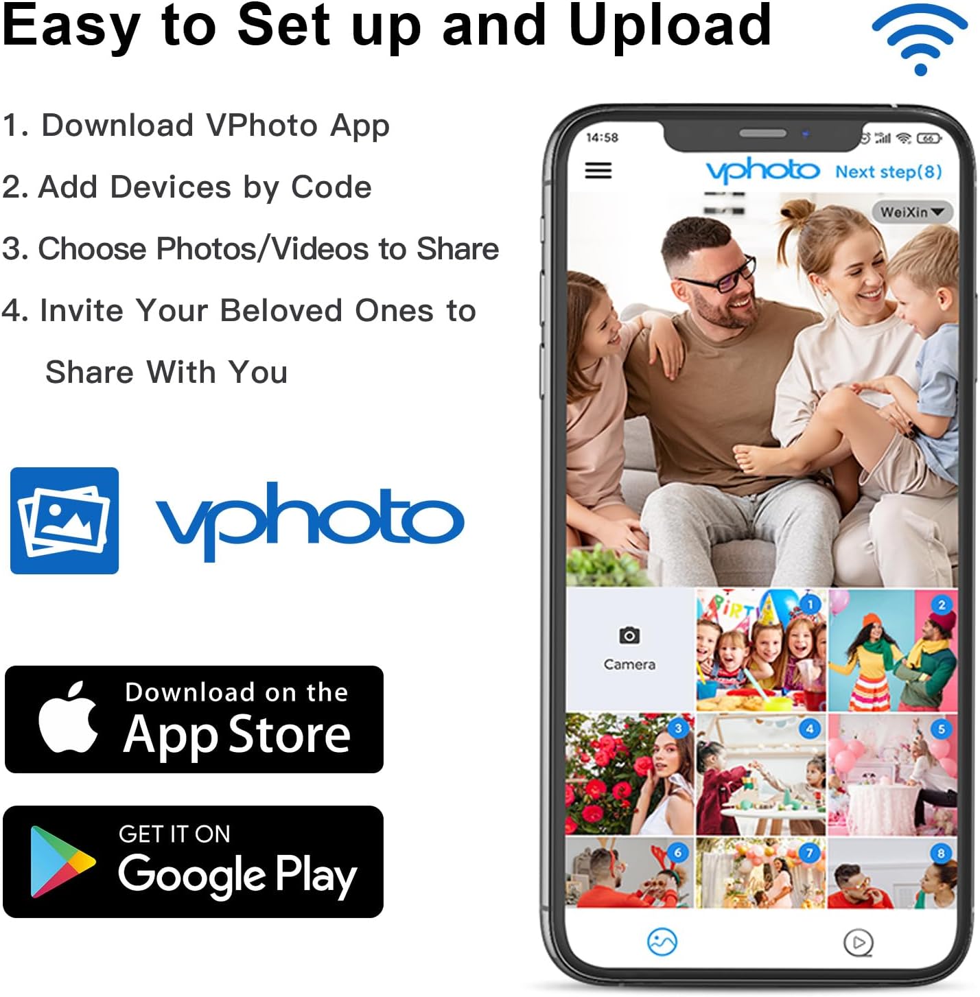 17-Inch Digital Picture Frame 32GB, Dual WiFi Full Function Digital Photo Frame, Auto Rotate, Wall Mounted Digital Frame, Unlimited Cloud Storage, Sharing Photos and Videos via App or Email Instantly