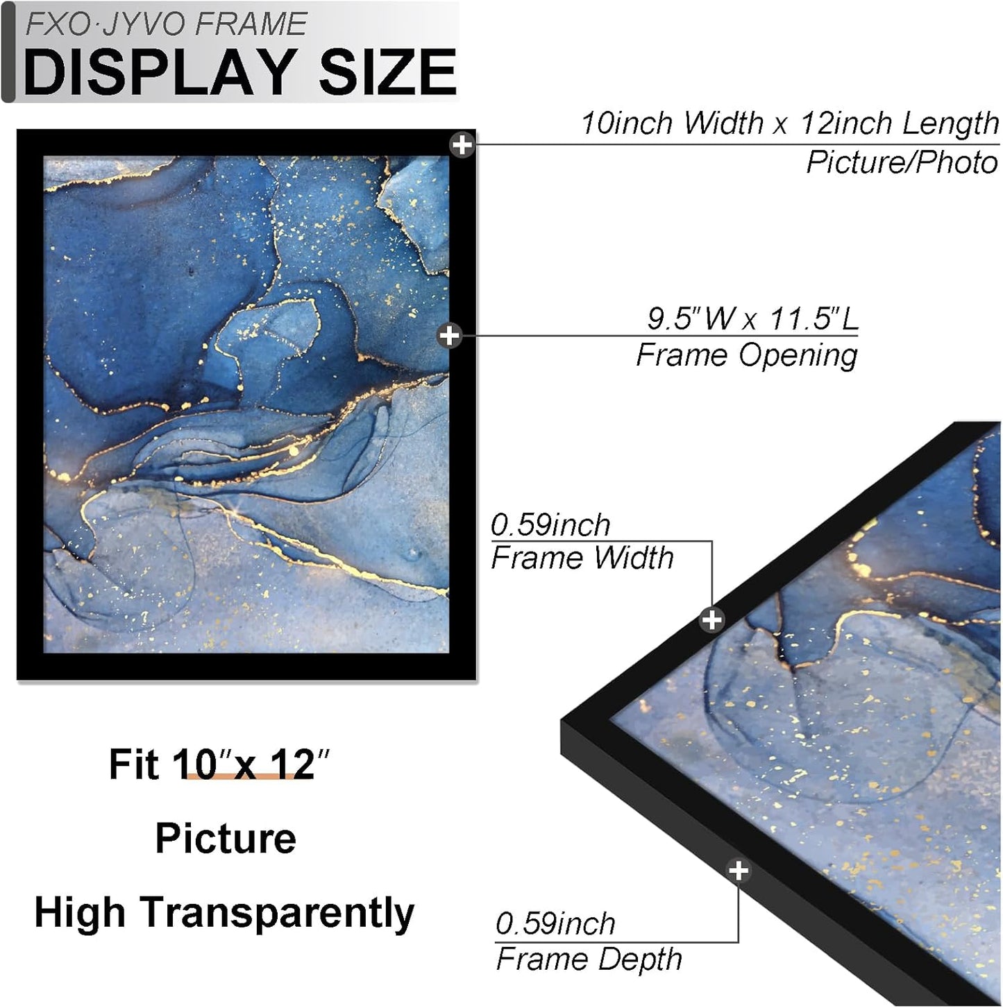 10x12 Picture Frame Set of 6, Black Frame for 10 x 12 Inch Picture Poster Photo, Light Weight and High Transparent 10 by 12 Frame for Wall - 6 Pack/Black/10 x12