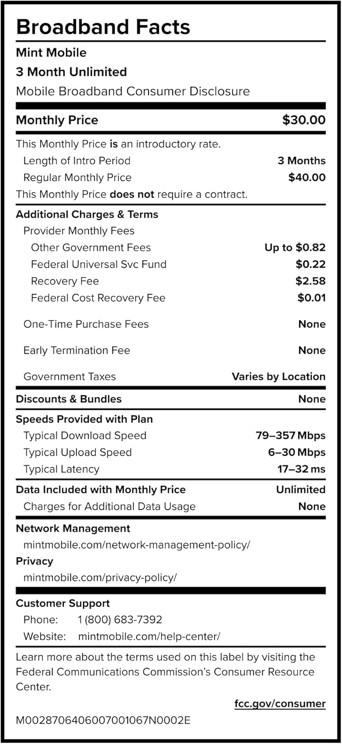 $30/mo. Mint Mobile Phone Plan with Unlimited Talk, Text & Data for 3 Months (3-in-1 SIM Card)
