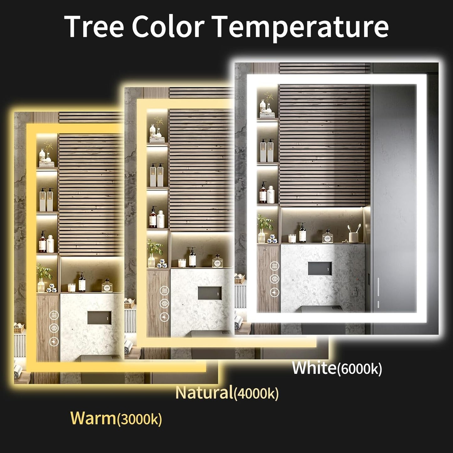 40"x30" LED Bathroom Mirror with Lights, Dimmable, Anti-Fog, Lighted Bathroom Vanity Mirror for Wall, Backlit + Front Lit, Memory Function, Shatter-Proof, Tempered Glass