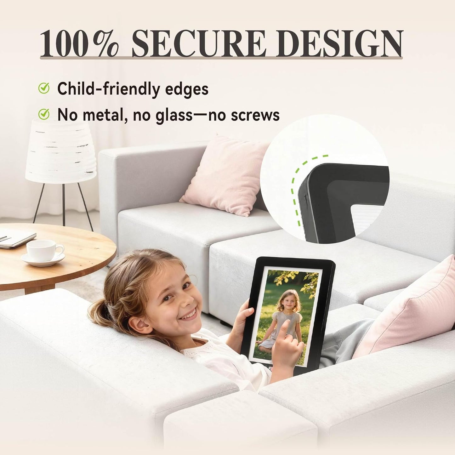 1-Pack 5x7 Black Picture Frame, Clear Acrylic Photo Frame with White Mat for 4x6 Photos, One-Piece Shatterproof & Tool-Free Design, UV-Resistant Waterproof Tabletop Frame for Home Office Decor