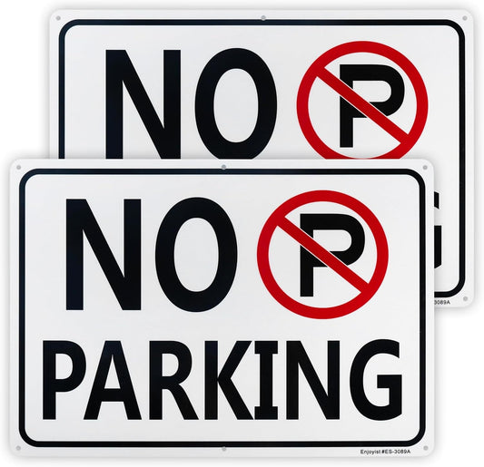 2 Pack No Parking Sign, 14"x 10" .040 Rust Free Aluminum – Reflective, UV Protected and Weatherproof