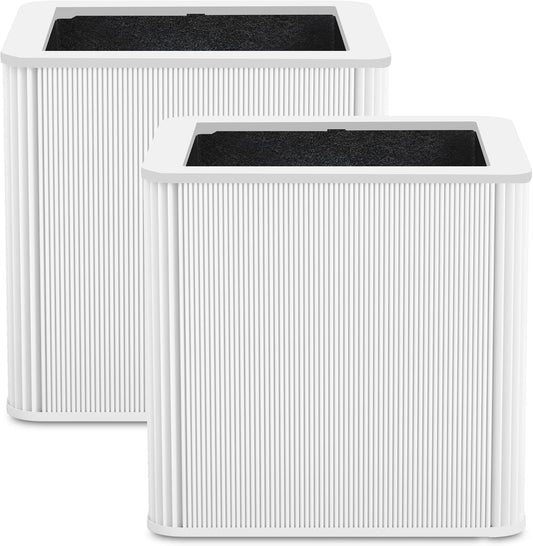 2 Pack 211+ Replacement Filter Compatible with Blue Pure 211+ and 211+ Auto Air Purifier, 2-Stage Filtration System of H13 True Filter & Activated Carbon Filter