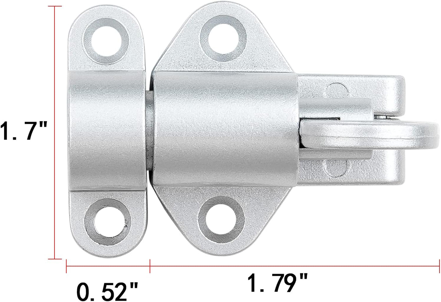 10 Packs Self-Closing Latches，Silver Gray Spring Door Lock，Resilient Bolt Latch Aluminum Alloy Safety Automatic Spring Barrel Slide Door Lock with Screws,Used for Gate,Window and Cabinet etc