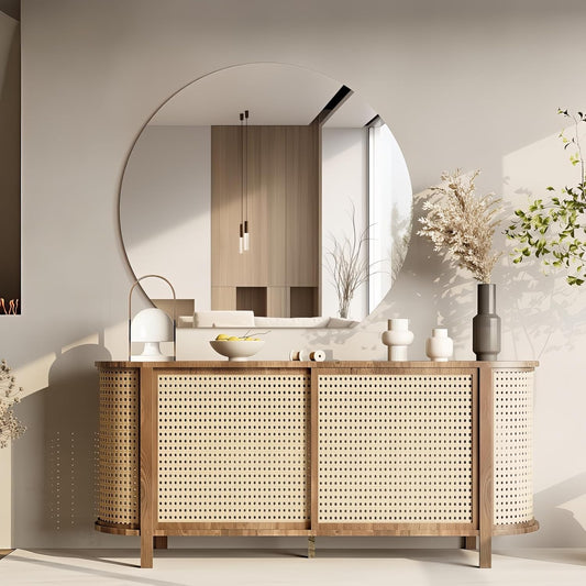 Half Moon Bathroom Mirror 36", Modern Frameless Wall Mirror, Hanging Decorative Vanity Mirror, Minimalist Explosion Proof Semi Circle Mirror for Living Room Bedroom Entryway, Down Cut