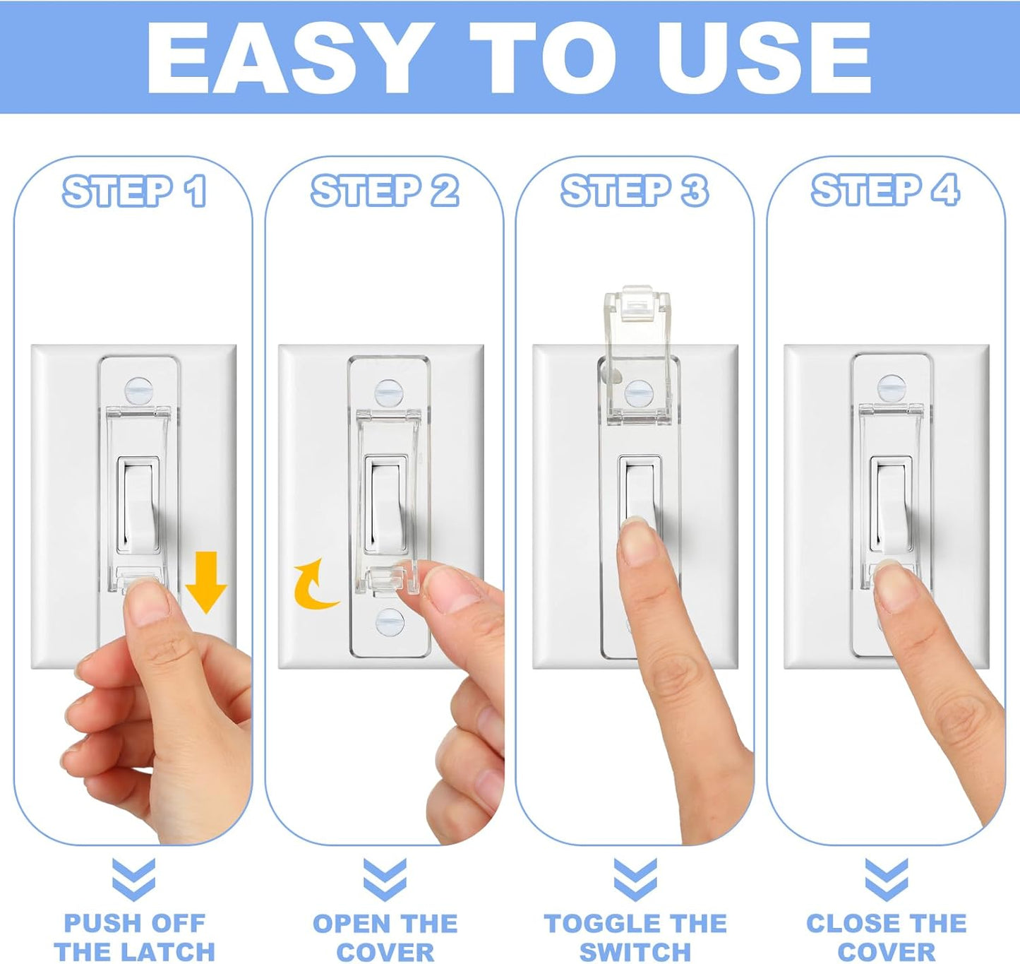 10 Pcs Light Switch Guard Cover Baby Child Proof Wall Light Switch Cover Guard for Rocker Protects Your Lights or Circuits from Being Accidentally Turned on or off by Children and Adults