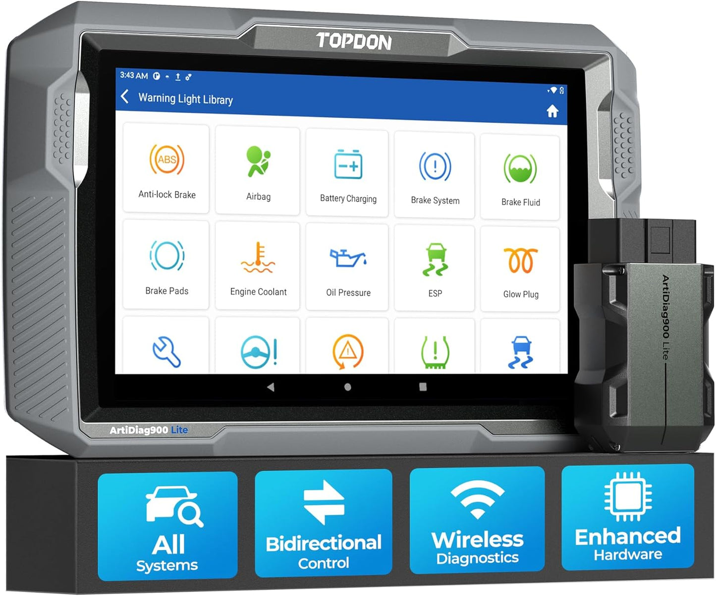 TOPDON Bidirectional Scan Tool, 2025 New ArtiDiag900 Lite Automotive Diagnostic Tool for Full System, Scanner for Car with Active Test, 8 Reset, Wireless OBD2 Scanner Diagnostic Tool for All Vehicles