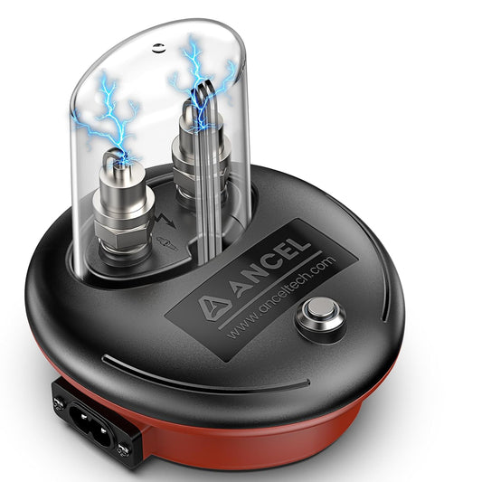 (Upgraded SP02) ANCEL SP20 Spark Plug Tester, One-Click Operation Dual Holes Test, Automotive Motorcycle Spark Tester Tool with Protective Cover for 110-120V Power Supply