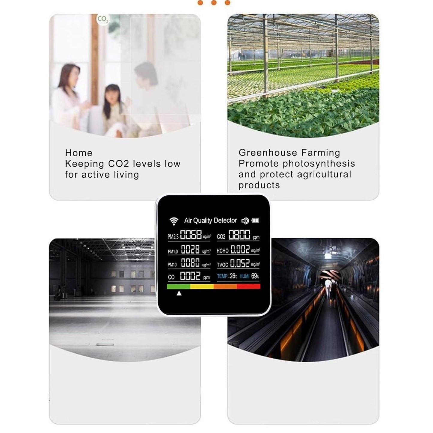 14 in 1 Smart Air Quality Monitor, PM2.5 Air Quality Tester with APP Connection for Home Office Travel