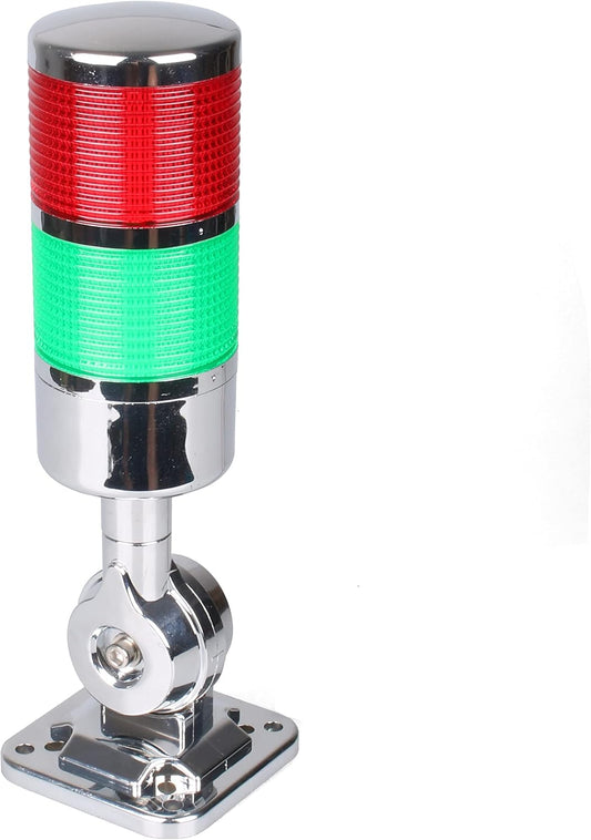 110V to 220V LED Stack Tower Lights, Industrial Warning Lights, Andon Lights, Column Signal Tower Indicator Lamp Beacon, Continuous/Flashing Light Switchable, 2 Layer (with Buzzer)