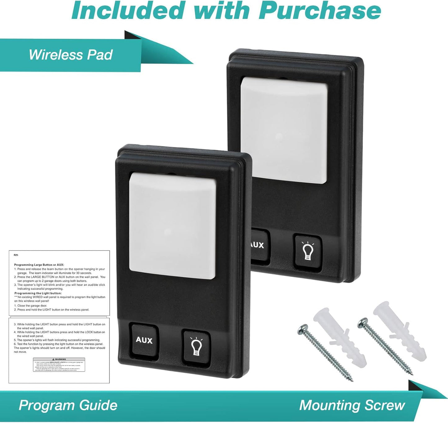 2 Panel Keypads for Liftmaster Sears Craftsman Remote 315mhz 378LM