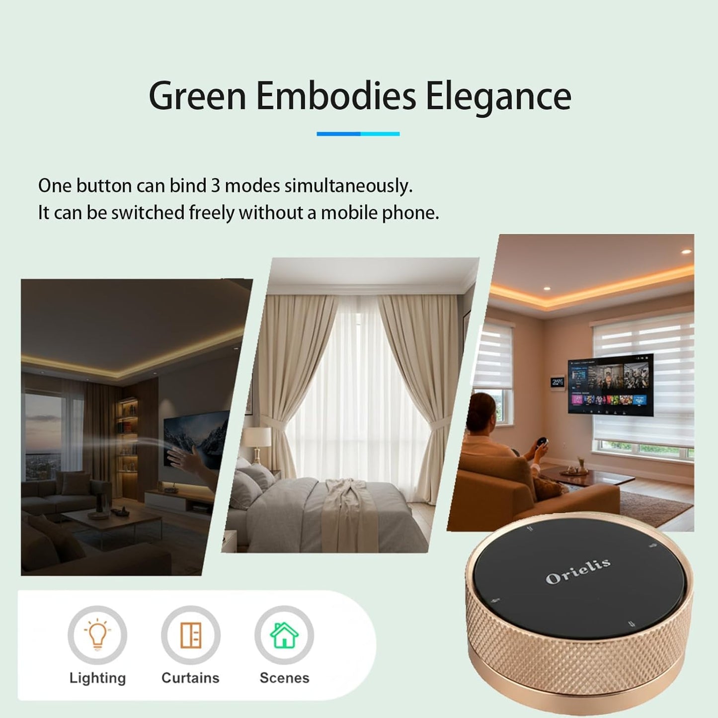 1 PCS Wireless Smart Light Switch Button, Wall-Mounted Rotary Light Switch, Compatible with Tuya Zigbee Gateway (V2 or Higher), Smart Home Control, Easy Wireless Installation