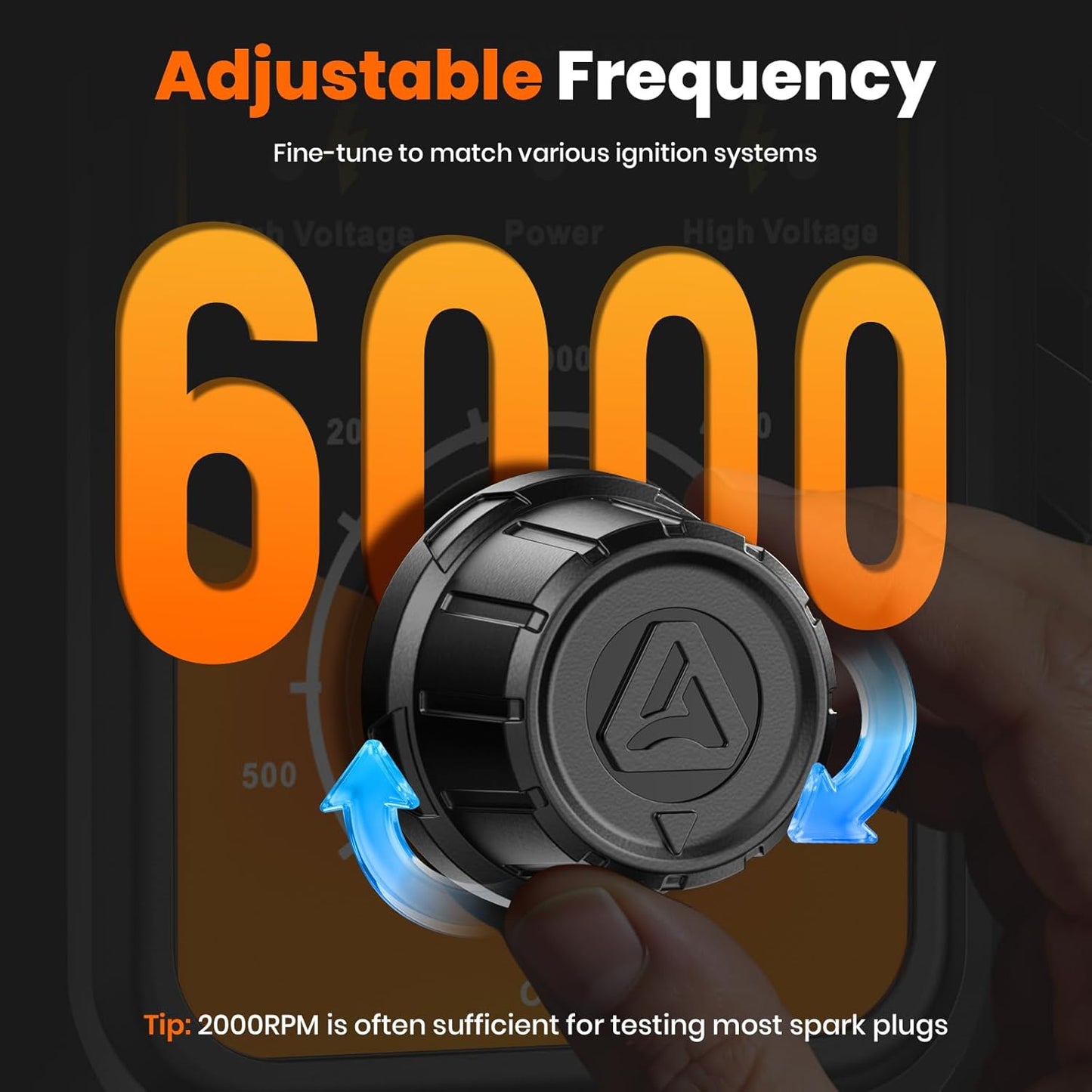 (Upgraded SP02) ANCEL SP21 Spark Plug Tester, Dual Holes Test Spark Plug Tool, Car Motorcycle Engine Ignition Tester 0 to 6000RPM Spark Tester Socket with Mistake-Proof Design