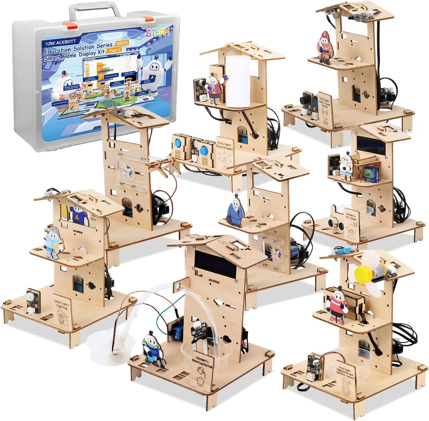 8-in-1 STEM Kit for Kids Ages 8-12 12-16, ESP32 Smart Home Science Projects School Crafts Educational Engineering Building Toys DIY Model Birthday Children's Day Gifts for Boys Girls Teen