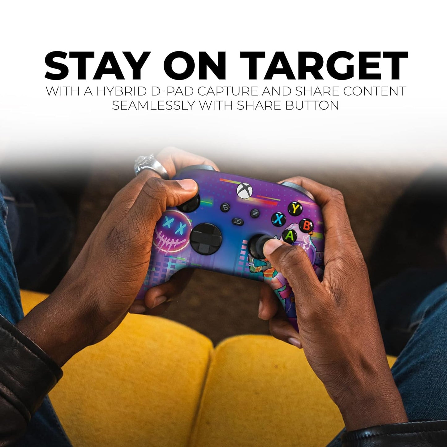 DreamController Neonabyss Custom X-box Controller Wireless compatible with X-box One/Series X/S Proudly Customized in USA with Permanent HYDRO-DIP Printing(NOT JUST A SKIN) (MODDED)