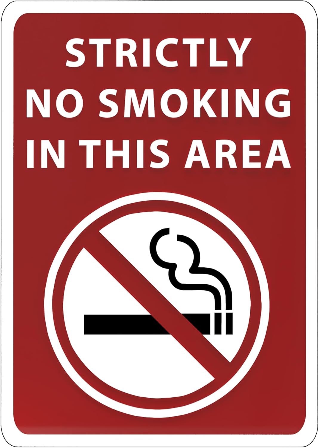 Strictly No Smoking In This Area Sign - ADA Compliant Digitally Printed Text Wall Sign - Smoke-Free Area Signs for Offices, Businesses, Hotels & Restaurants - Aluminum 10” x 7”