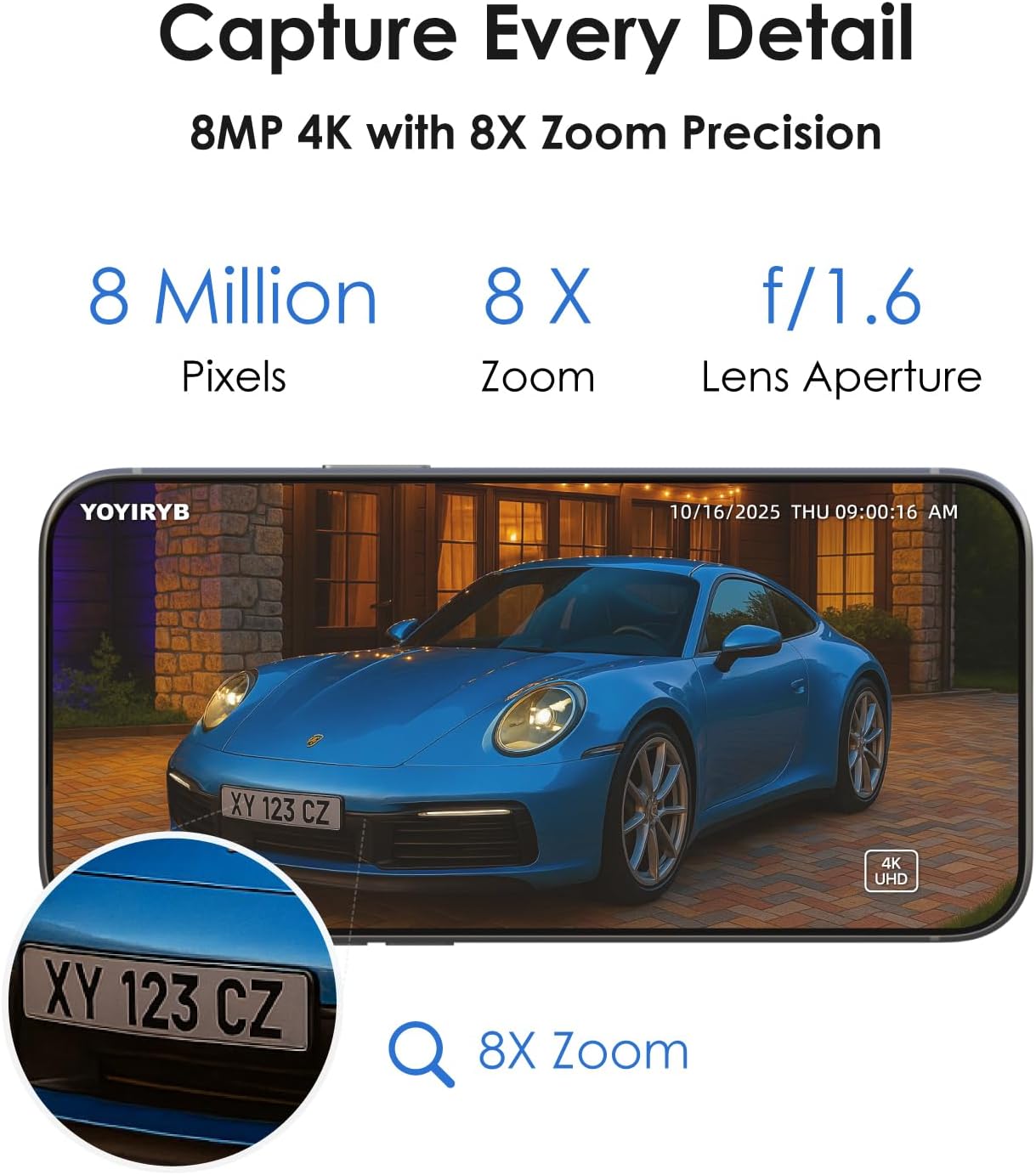 4K Security Cameras Wireless Outdoor, No Subscription, [2025 NEW] Solar-Powered Home Security Camera System with 360° Auto Tracking, Color Night Vision, 64GB Local Storage, 5G & 2.4G WiFi, Easy Setup