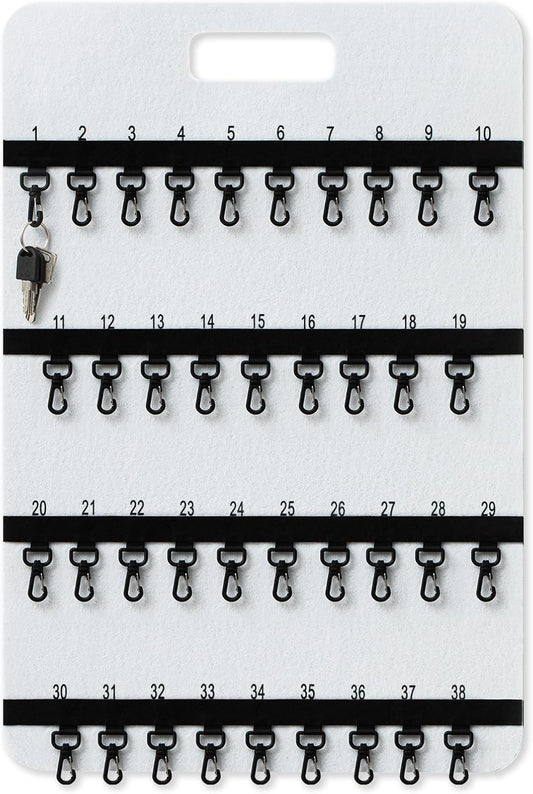 24'' x 16'' Key Rack Wall Mount with 38 Numbered Self Closing Hooks 24'' x 16'' Felt Key Holder Board Storage for Car Dealer Property Manager Valet Parking Residential Small Businesses