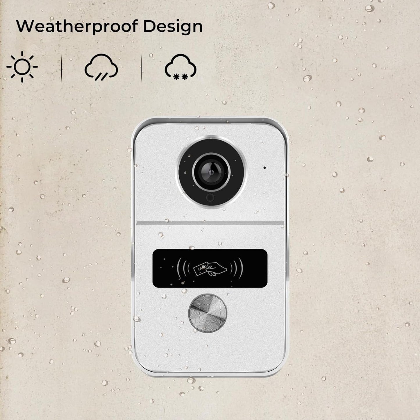 2 Wired Video Doorbell video Intercom System 1-Camera and 2-Monitor, 7 Inch Touch Screen, Night Vision, Support Remote Unlock, Dual-Way Intercom for Villa House Office Apartment Smart Phone Monitor