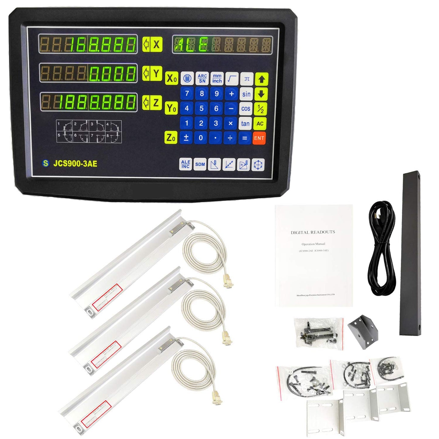 2/3 Axis Digital Readout and TTL Precision Linear Glass Scale DRO Encoder for Milling Lathe. Note:Display&Scales Sold Separately,Pls Select The Size Options! (300mm Travel Length Scale ONLY(12''))