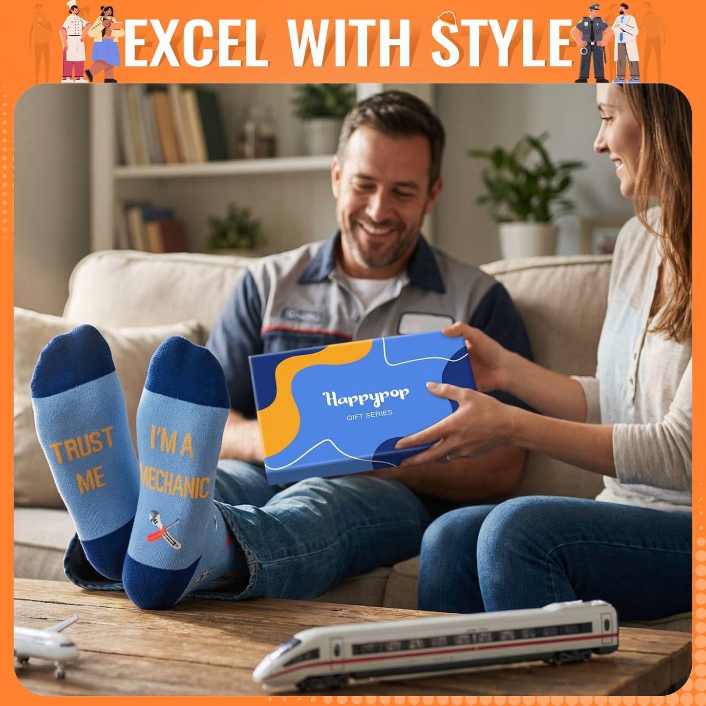 HAPPYPOP Gifts for Mechanic Personal Trainer - Photography Bus Driver Engineer Socks