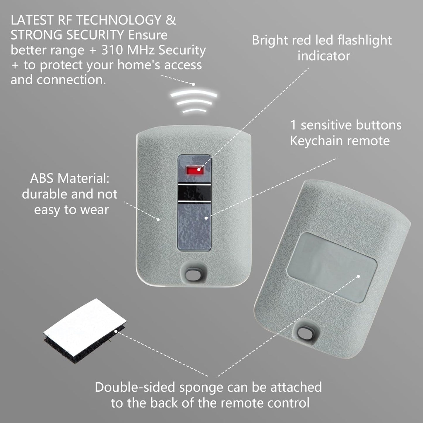 2-Pack Replacement Garage Door Opener Remote for Linear Multi-Code 3089, 308911, 3070, 307010, 10 Dip Switch Gate Opener, 300MHz Compatible
