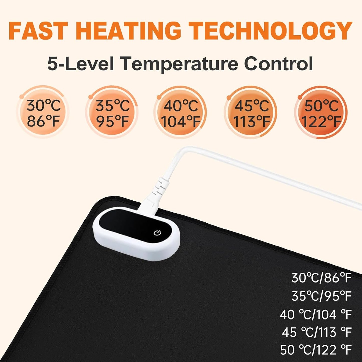 Heated Desk Pad, Heated Mouse Pad - 31.5 x 13 inch, Heated Desk Mat, Desk Warmer with 5 Heat Levels & Auto Shut-Off - Ideal for Office and Home(Pink)