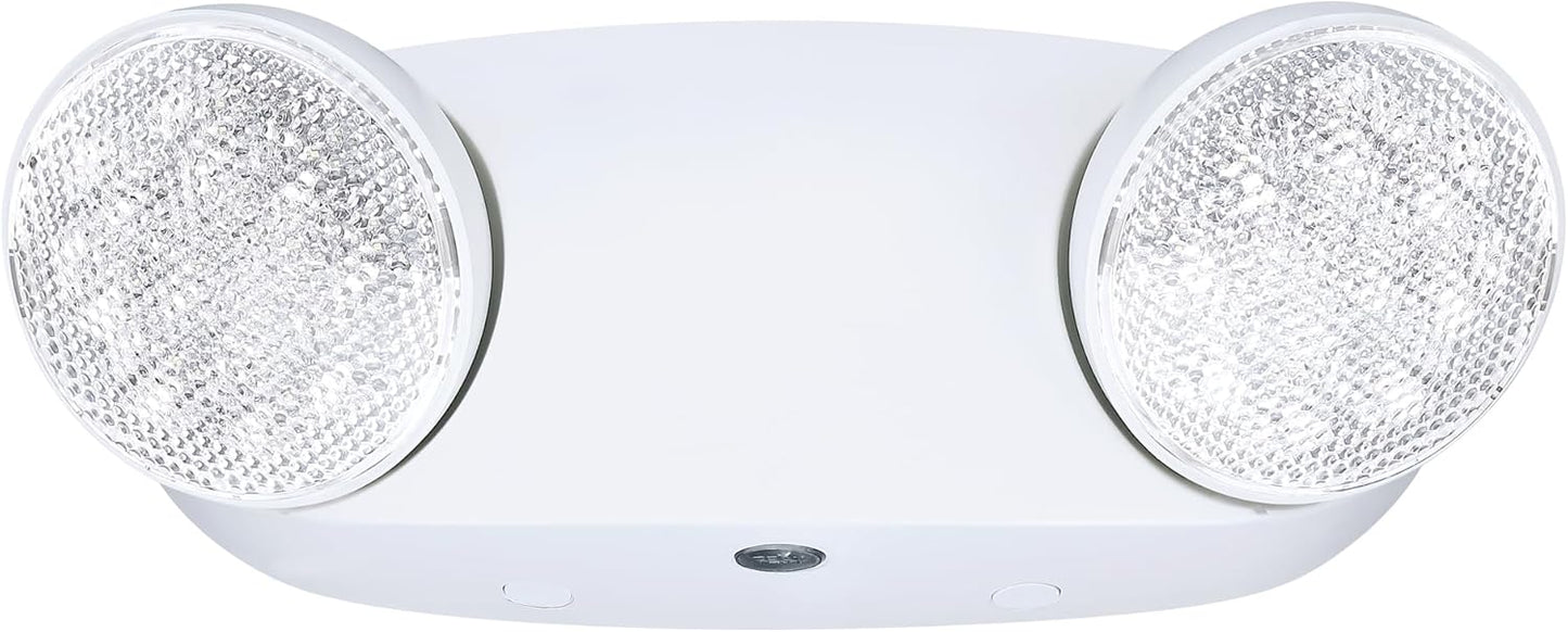 GRUENLICH LED Emergency Light, Exit Lighting Fixtures with 2 LED Bug Eye Heads and Back Up Batteries, UL 924 Qualified, 120/277 Voltage, 1-Pack