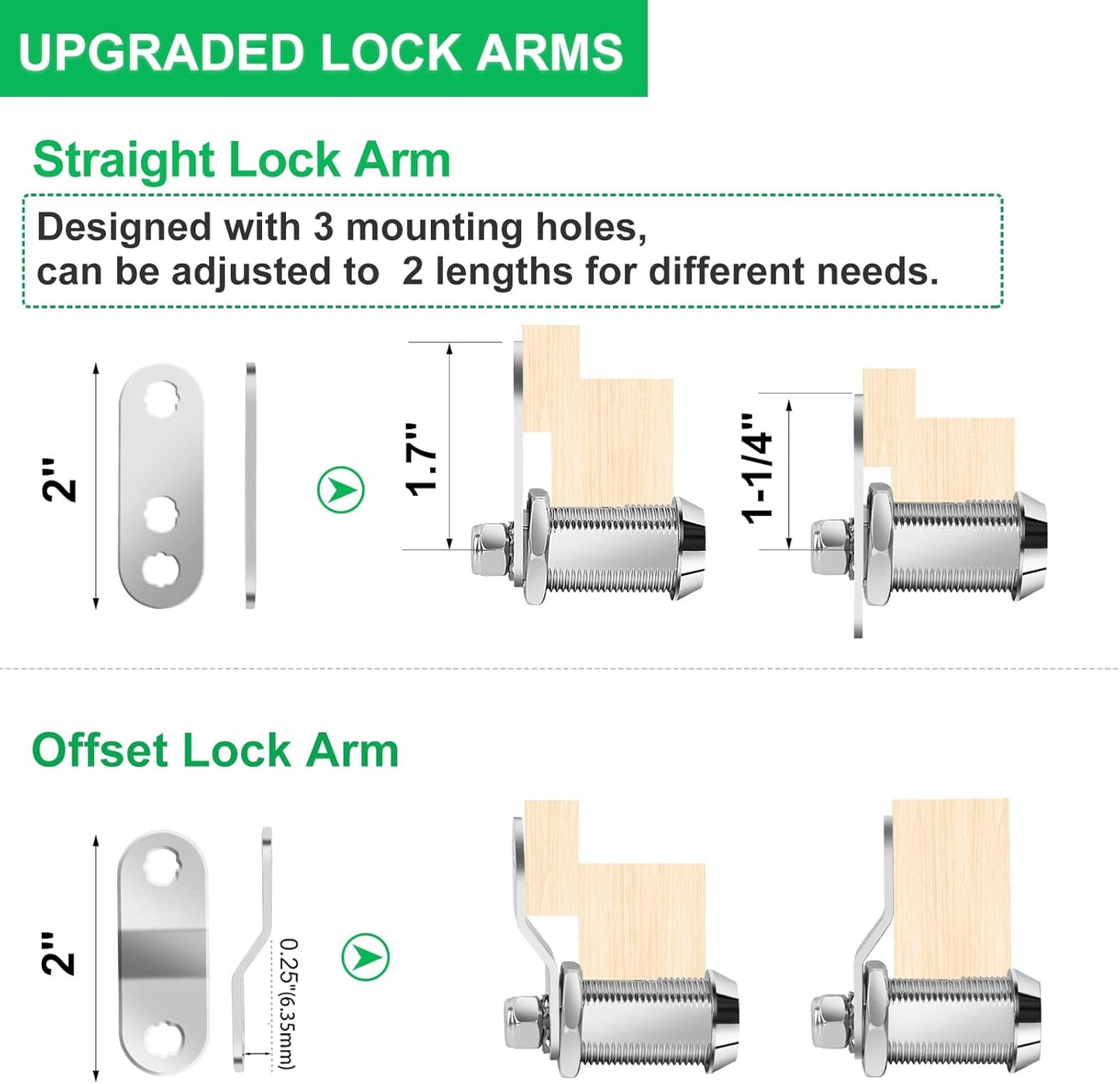 2 Pack RV Cabinet Locks Keyed Alike - 7/8' Storage RV Locks with Keys for Storage Door & Tool Box Protection