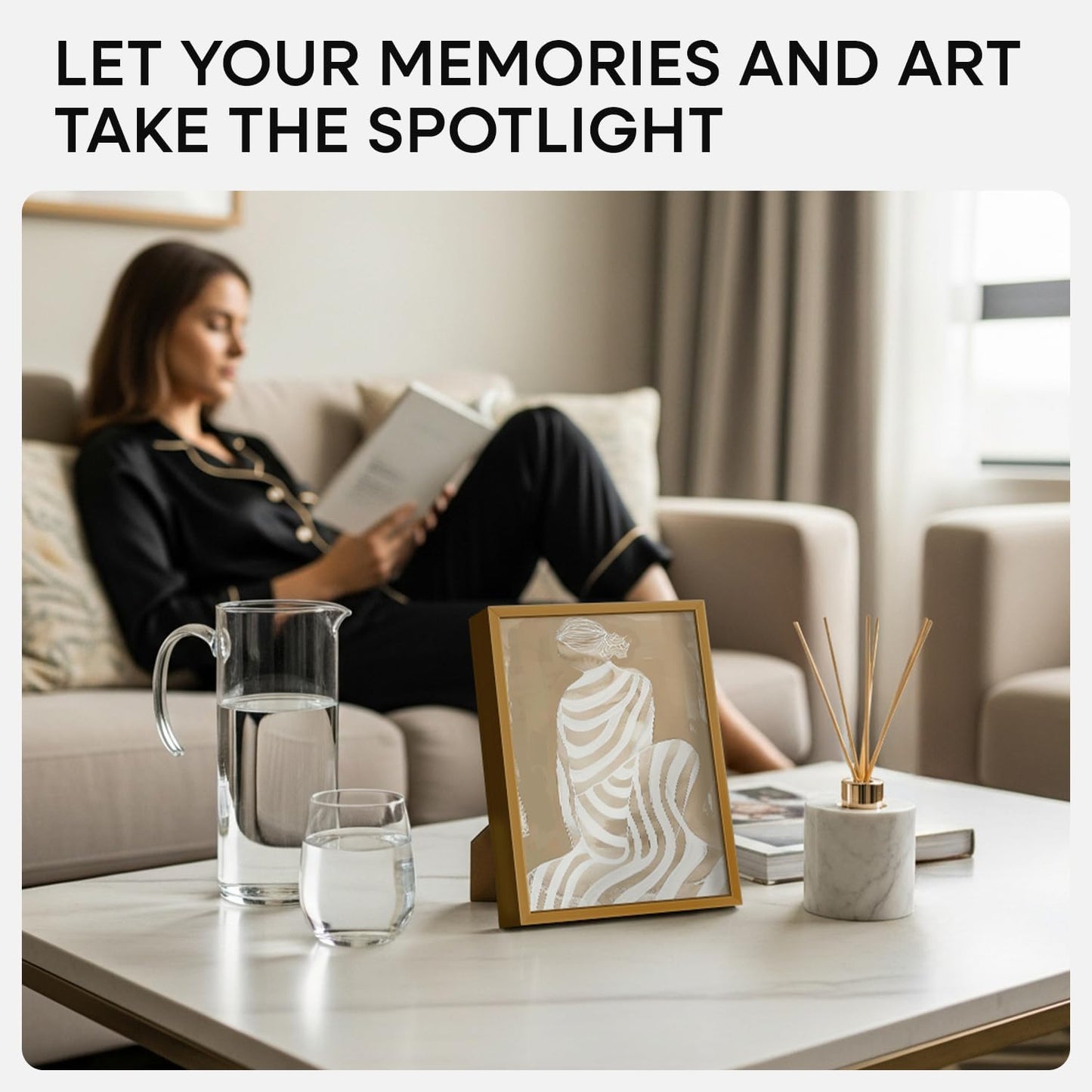 Homeforia Bronze Picture Frames 8x10, High End Metal 8 x 10 Photo Frame with Mat 5 x 7 Art, 10x8 Brass Frame Matted to 5x7 inch Print, 8by10 Wall or Tabletop Frames, Tempered Glass, Wall Kit, Set of 2