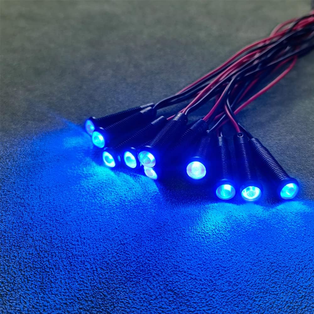 10pcs LED Plastic Indicator Pilot Light AC/DC 12-24V Mounting Hole Size 6mm(Blue)