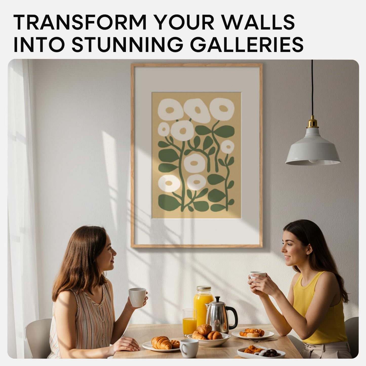 Homeforia A1 Poster Frame Natural Wood, High End Oak 23.4 x 33.1 Large Wooden Picture Frames Matted to 16.5 by 23.4 for Photo, A1 Size Light Wood Frames with Mat A2, Tempered Glass, Wall Kit, Set of 1