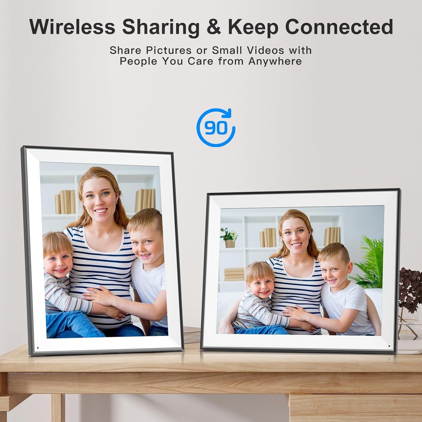 17" Digital Picture Frame Large-WiFi-Photo-Frame - 1280 * 960 FHD Touchscreen Display, 32GB Electronic Frame, Wall Mounted, Load Photos and Videos from Phone via App Email, Free Cloud, Gifts for Mom