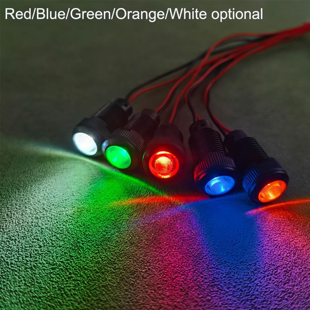 6pcs Blue LED Indicator Pilot Light 110VAC Mounting Hole Size 10mm(Flame Retardant Plastic Shell)