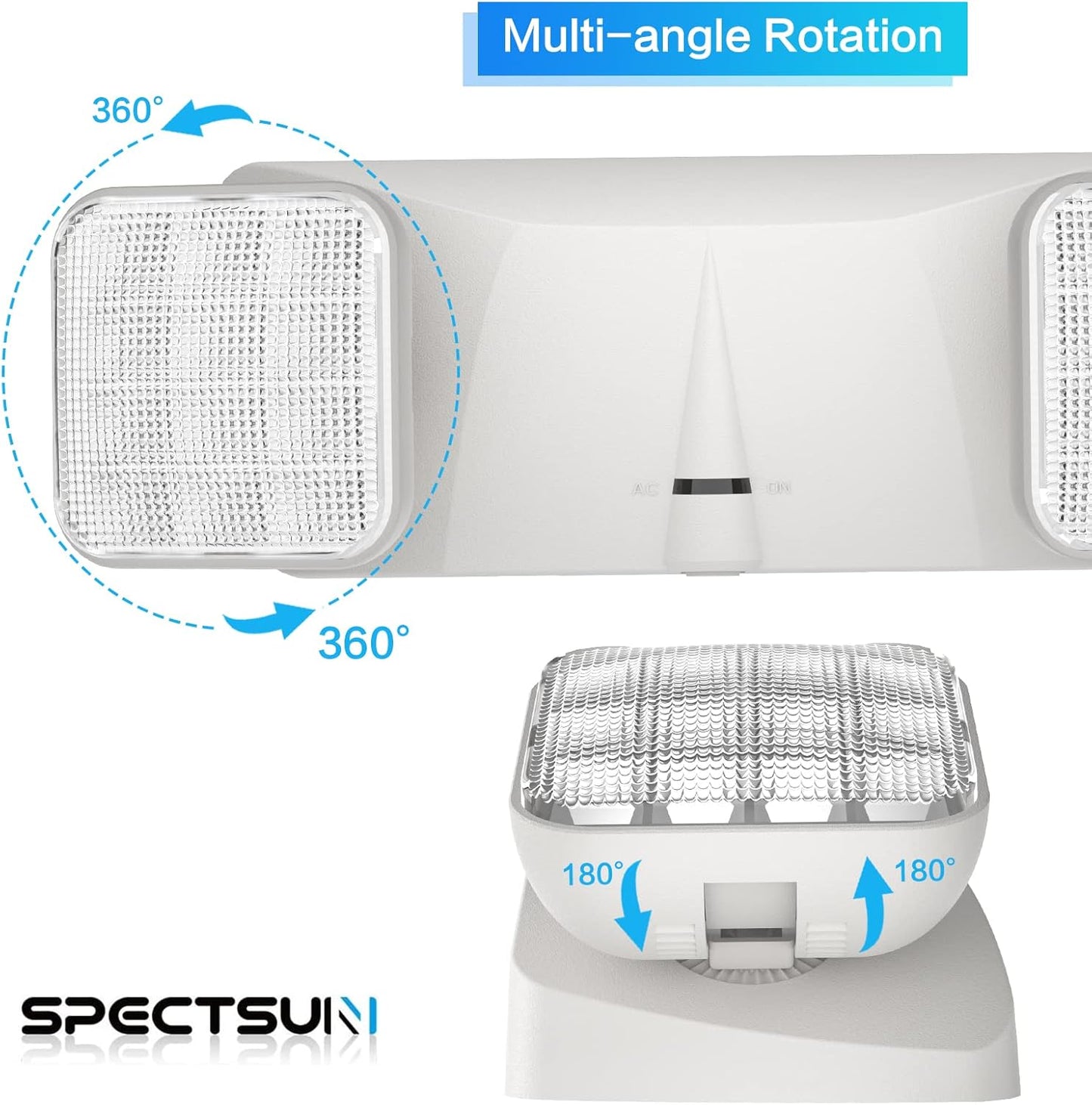 1 Pack LED Emergency Lights, Commercial Lighting for Business, Power Outages, Offices, with Backup Battery (90 Minutes), Wall Mount, Hard Wired, 120-277V, Fire Resistant (94V-0) UL.