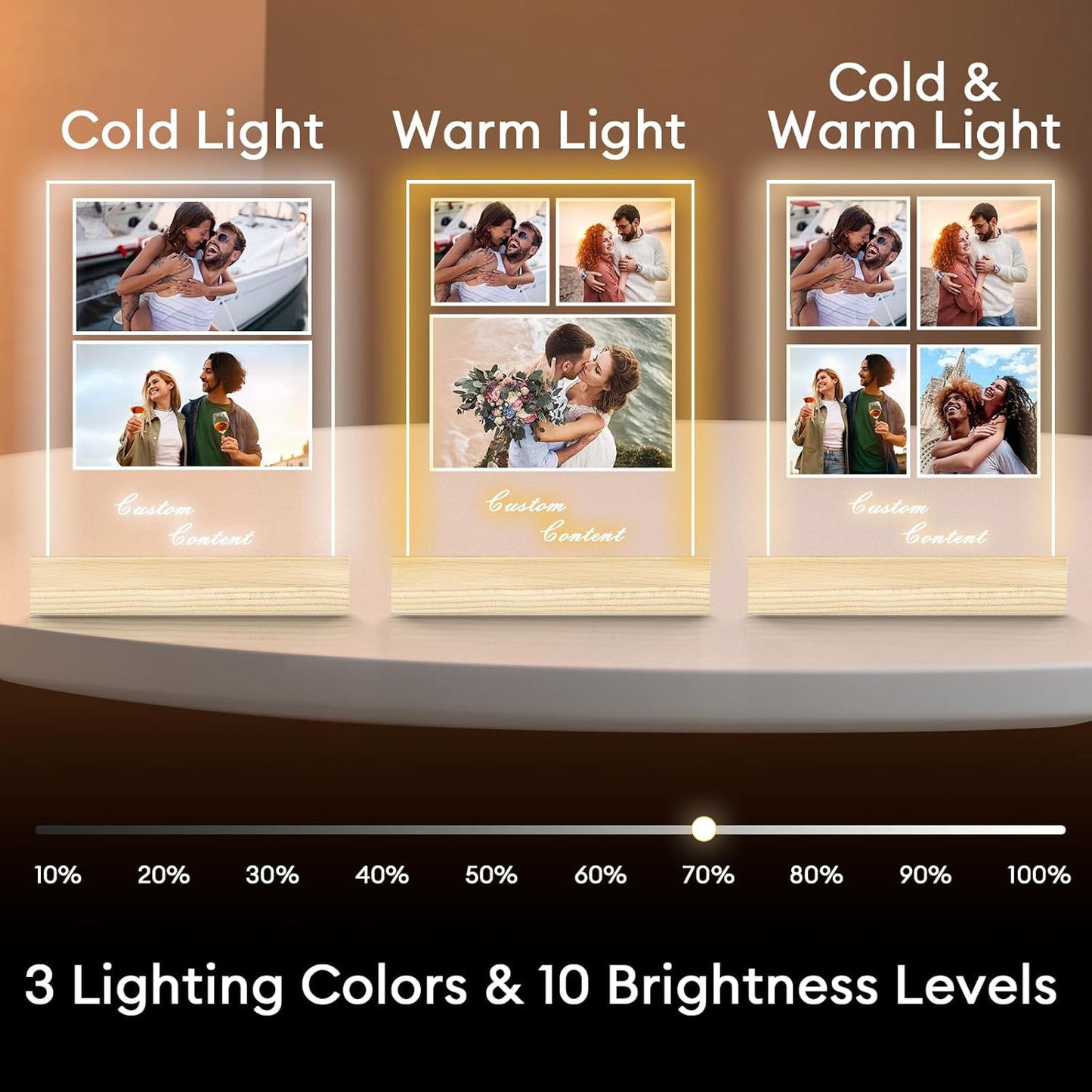 Personalized Picture Frame, Custom Tabletop Photo Frame with Light, Customized Gift for Mom/Father/Kid/Friend/Pet - Birthday, Valentine’s Day, Mother's Day, Father's Day, Christmas (R07)