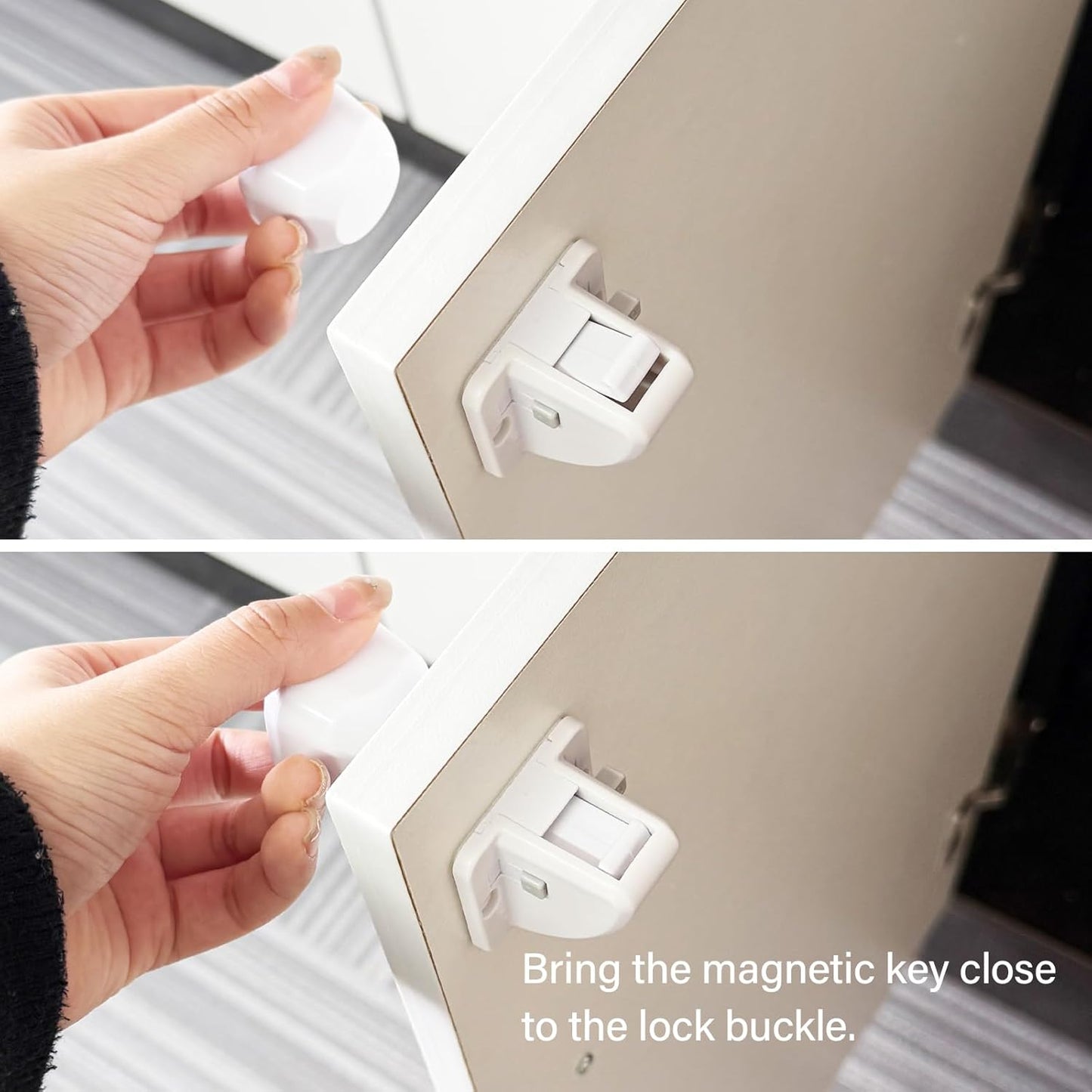 24 Pack Magnetic Cabinet Locks Baby Proofing - Child Safety Cabinet Latch Locks with Adhesive, No Drill or Tools Installation, for Cabinets Drawers Doors