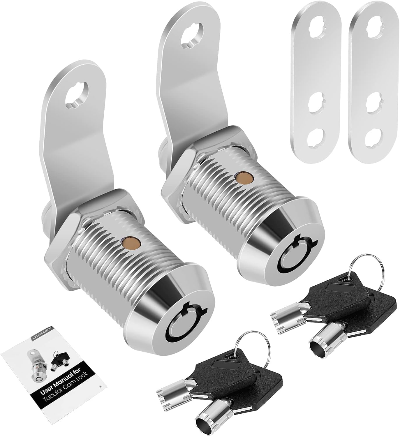 2 Pack RV Cabinet Locks Keyed Alike - 7/8' Storage RV Locks with Keys for Storage Door & Tool Box Protection