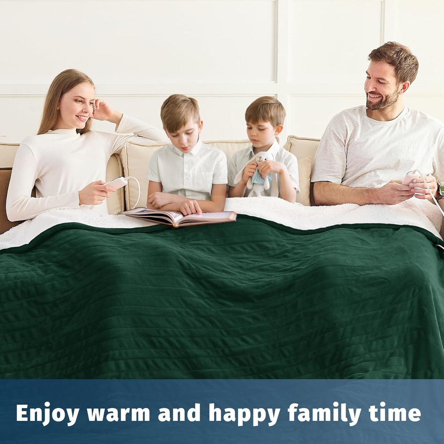 Heated Electric Blanket Queen Size - 84" x 90" Heating Blanket with Dual Control, 10 Heating Levels & 8 Hours Auto Off, Soft Warm Flannel Blanket, Christmas Birthday Gifts for Senior Grandma