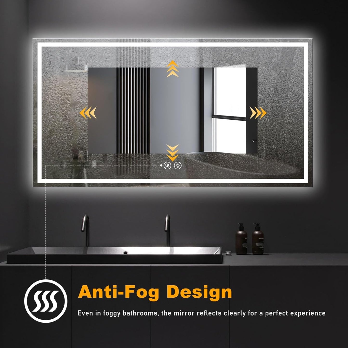24"x32" LED Bathroom Mirror with Lights, Smart Lighted Bathroom Mirror for Wall, Anti-Fog Lighted Vanity Mirror with Memory, Shatterproof