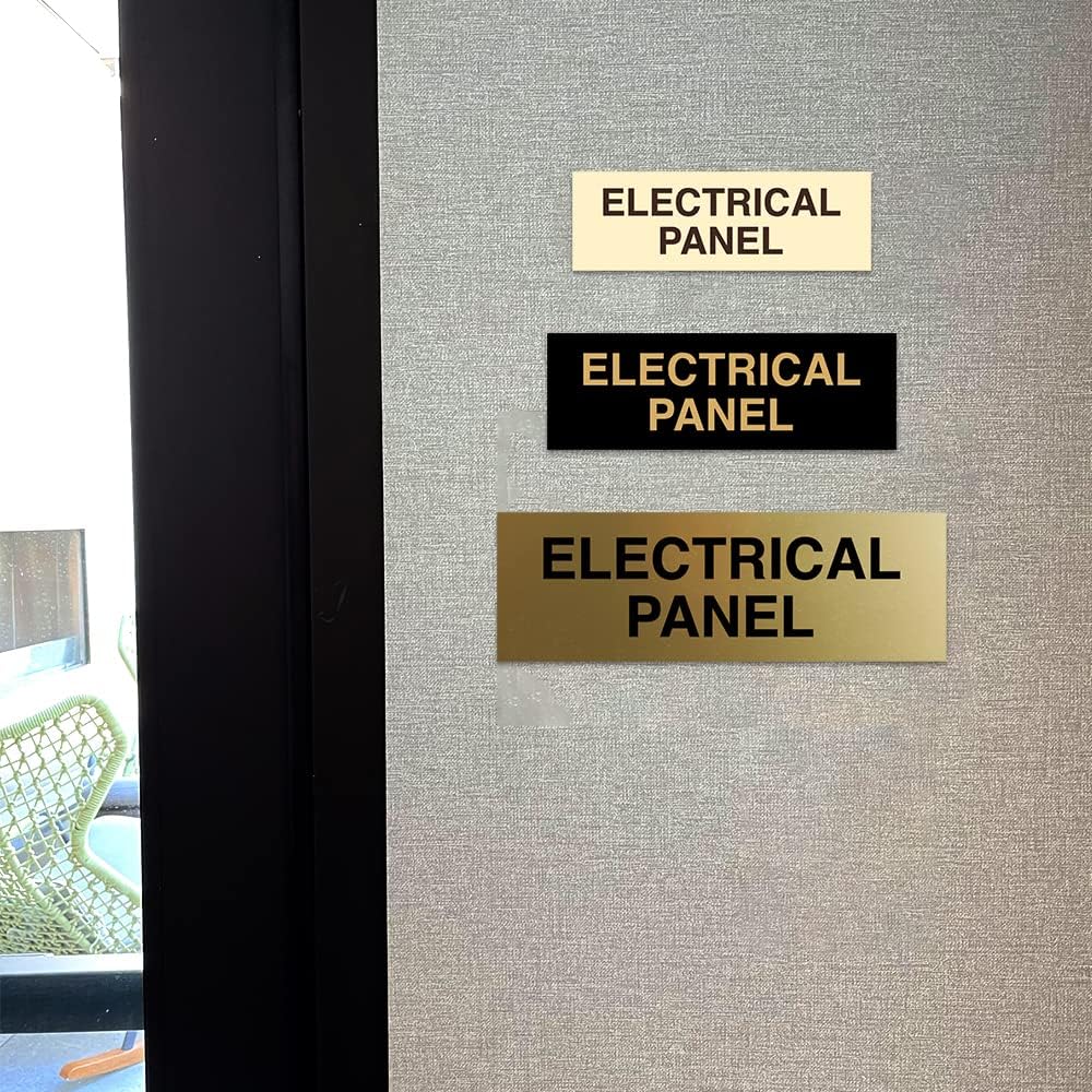 All Quality Basic Electrical Panel Sign - Fire Regulation Safety Compliance Sign -Red - Large (1 Pack)