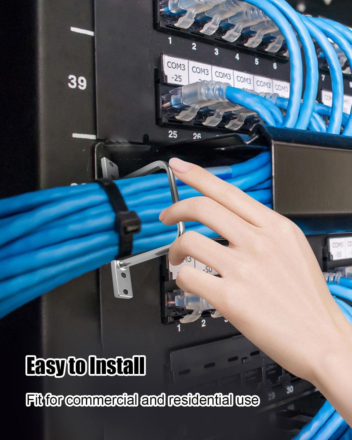 25Pcs 3 Inch D Rings, Aluminum Heavy Duty Distribution Rings for Managing and Organizing Electric Cables Wires, Silver