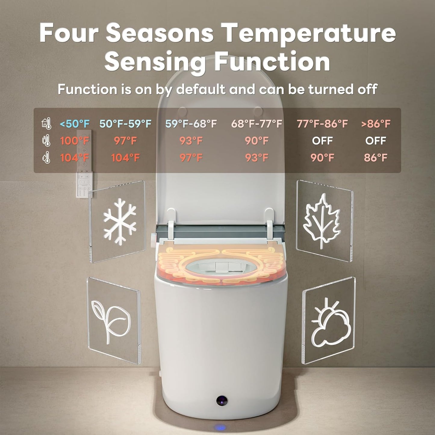 CANEST Smart Toilet with Bidet Built in, Foam Dispenser, 1000g MaP Flushing, Full-Area Seat Sensor, Auto Temperature Control Heated Seat, Auto Open/Close, Foot Sensor, Deodorization, Remote(FC-002SE)