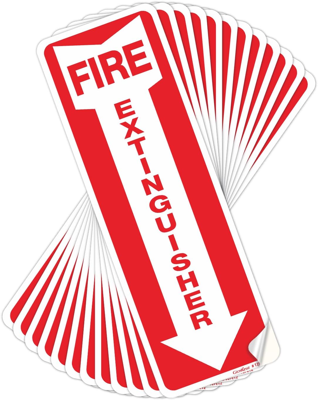 12 Pack Fire Extinguisher Sign, 12" X 4" Safety Sticker Signs, Fire Extinguisher Arrow Safety Signs, Self Adhesive, Weatherproof and UV Protected, Ideal for Office/Business, Home and Outdoor